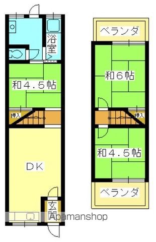 守口市 2階建 築66年の間取り写真