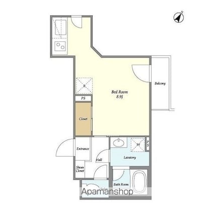 ｂｌａｎｃ　ｍａｒｉｅ[1R/26.44m2]の間取図