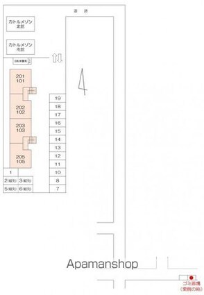 レジデンス香西[2DK/42.02m2]の配置図