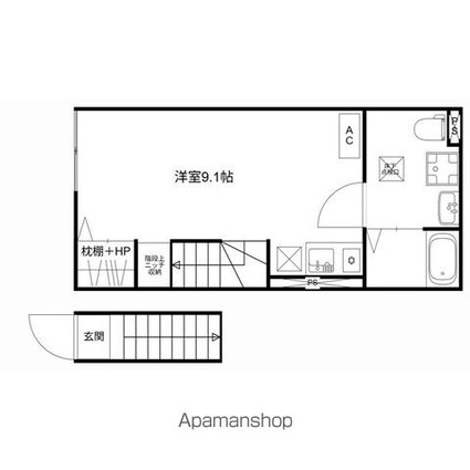 ＭＱｕａｒｔｏ梅郷Ⅰ[1R/26.35m2]の間取図