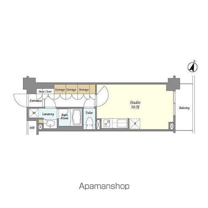 ＢＬＥＳＳ中野弥生町[1R/31.62m2]の間取図