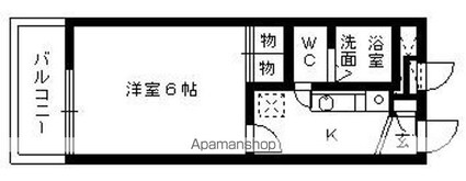 レオパレス志賀[1K/19.87m2]の間取図