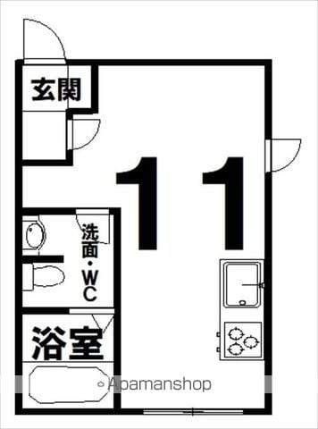 根室本線 御影駅 徒歩14分 1階建 築7年の間取り写真