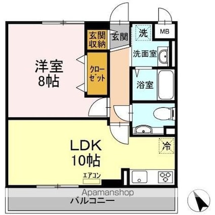 ロイヤルパレス市川[1LDK/45.74m2]の間取図
