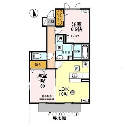 ＤーｒｏｏｍシルクマムＢ[2LDK/55.62m2]の間取図