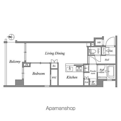 ＭＦＰＲコート菊川[1LDK/40.66m2]の間取図