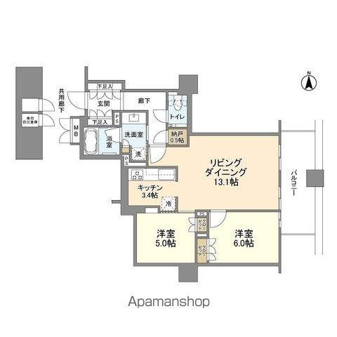 ブランズタワー大阪本町の間取り