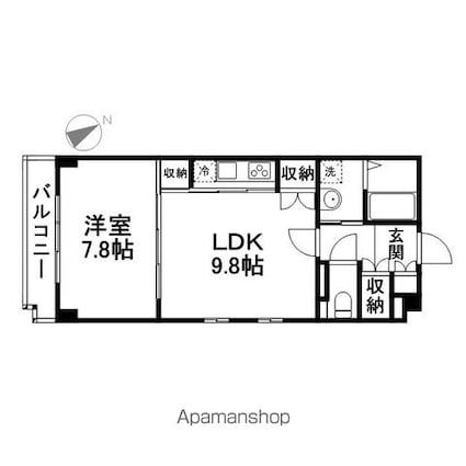 東京都江戸川区西葛西４丁目[1LDK/46.79m2]の間取図