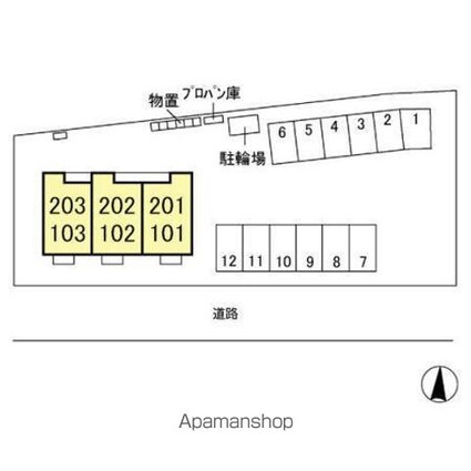パークソレール[1R/26.96m2]の配置図