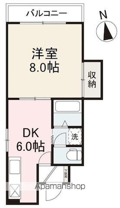 ベルエール八本松３０２号[1DK/30.89m2]の間取図