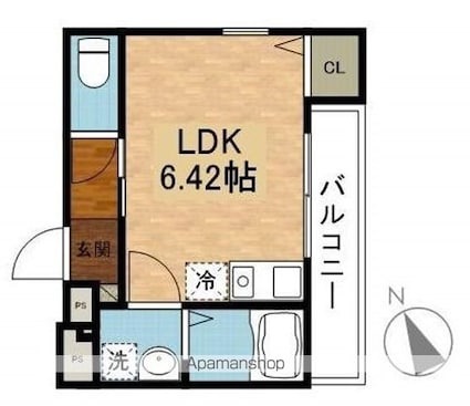 アミティエ南草津[1R/20.4m2]の間取図