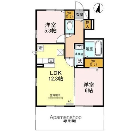 ファヴォーレⅡ[2LDK/54.24m2]の間取図