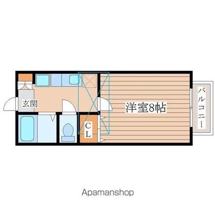 クレセール南吉成弐番館[1K/23.16m2]の間取図