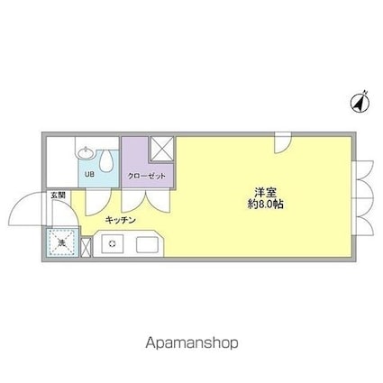 アルコすくも[1R/22.15m2]の間取図