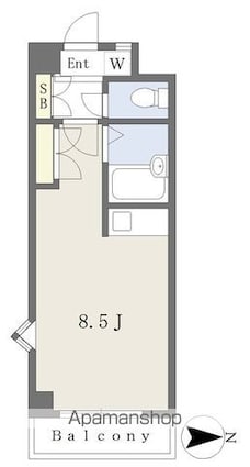 ビッグバン和光Ⅱ[1R/22m2]の間取図
