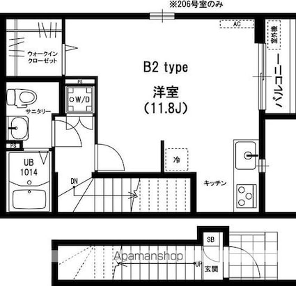 リブリ・フォレスト伊藤[1R/33.52m2]の間取図