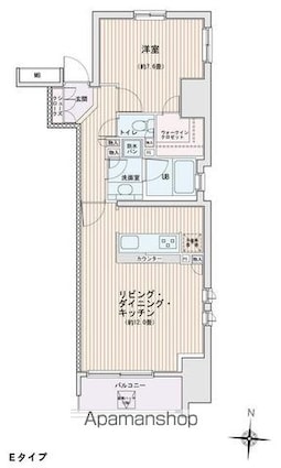 エスティメゾン錦糸町Ⅱ[1LDK/54.89m2]の間取図