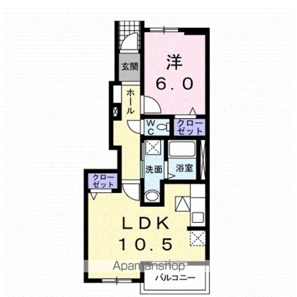 レジデンスＳＩＯＮＥーＡ[1LDK/42.63m2]の間取図
