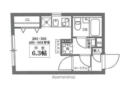 東京都杉並区井草３丁目[1R/18.72m2]の間取図