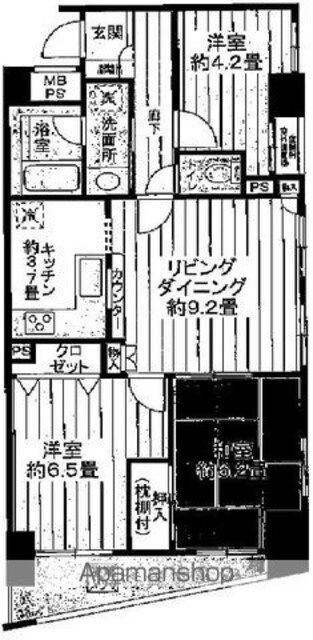 ライオンズプラザ浅草第２[3LDK/65.07m2]の間取図