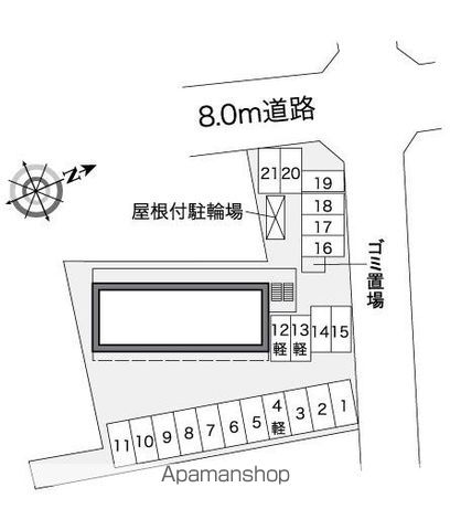 レオパレス柏Ⅱ[1K/20.81m2]の配置図
