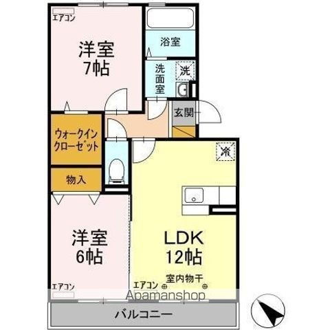 【千葉市若葉区貝塚のアパートの間取り】