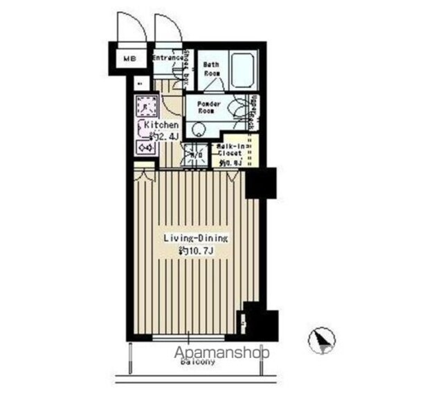 パークルージュ赤坂檜町[1R/30.36m2]の間取図