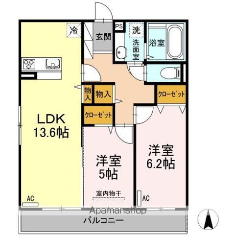 ラフィーネ益城 A棟の間取り写真