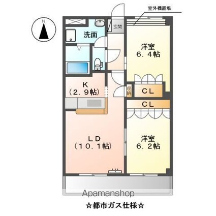 ガーデン池花[2LDK/57.33m2]の間取図