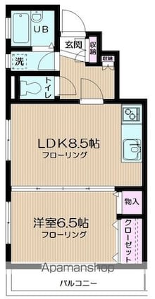 プランドール[1DK/37.59m2]の間取図