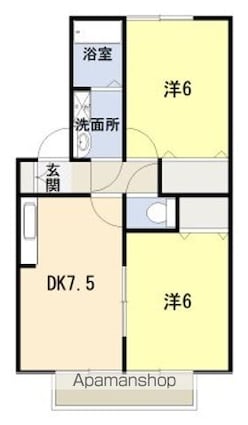 サン・アドヴァンス[2DK/45.39m2]の間取図