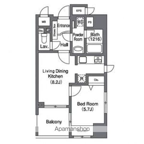 【目黒区上目黒のマンションの間取り】