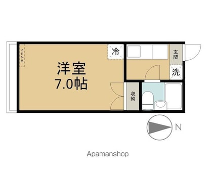 ハイツ若里[1K/20m2]の間取図