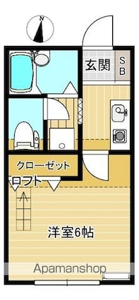 ハートランドながる[1K/20m2]の間取図
