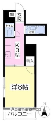 グロリーハイツ重松[1K/17.28m2]の間取図