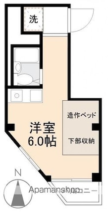 シングルハウス[1R/16.8m2]の間取図