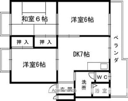 和歌山県和歌山市内原[3DK/56.7m2]の間取図