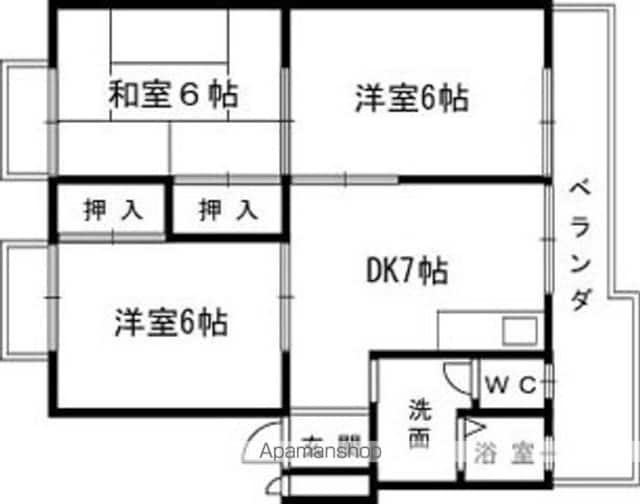 和歌山県和歌山市内原[3DK/56.7m2]の間取図
