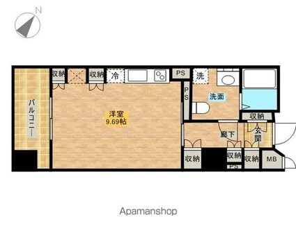 ハウス桃李[1R/32.12m2]の間取図