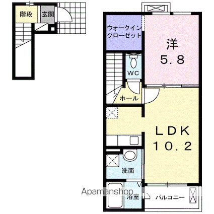 ジュエリースターＡ[1LDK/43.8m2]の間取図
