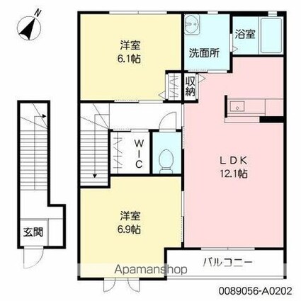 サンビレッジ松原[2LDK/65.66m2]の間取図