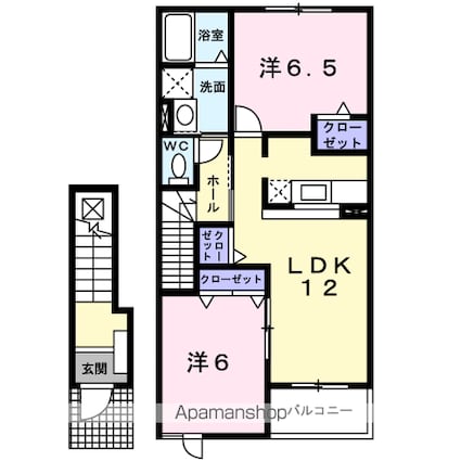 ソレアード[2LDK/58.86m2]の間取図