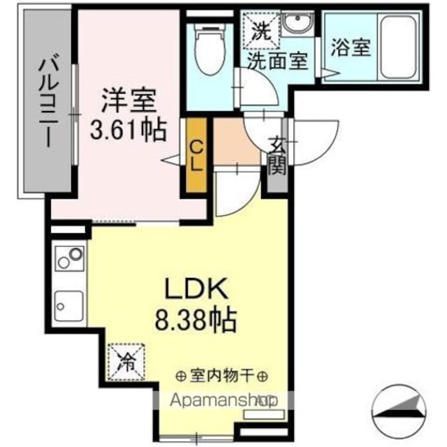 リベルテ[1LDK/29.76m2]の間取図