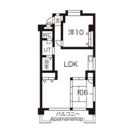 エステート若葉[2LDK/68.25m2]の間取図