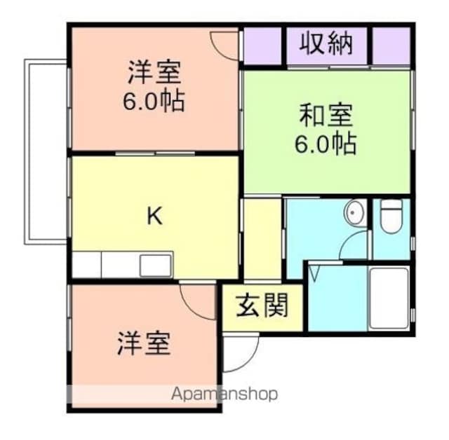 和歌山県和歌山市小雑賀２丁目[3DK/50.9m2]の間取図