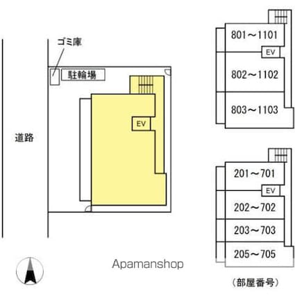 ＴＷＩＮ　ＴＯＷＥＲＳ　Ｓｅｌｉｎａ[1LDK/40.72m2]の配置図