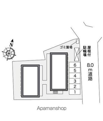 レオパレス沢上[1K/19.87m2]の配置図
