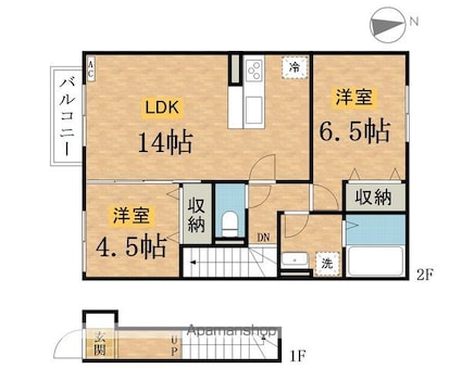 メゾン　ソレイユ[2LDK/64.04m2]の間取図