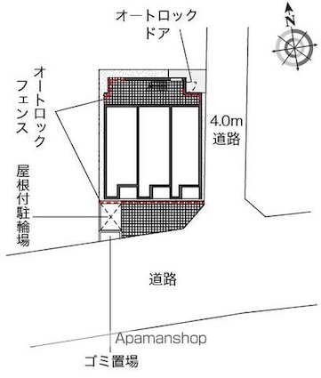 レオネクストグラシアス[1K/26.14m2]の配置図