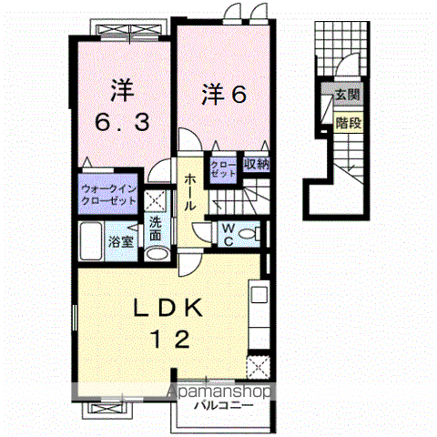 和歌山市加納のアパートの間取り